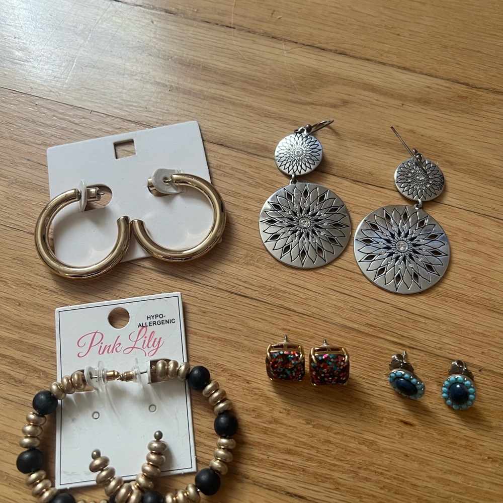 Pink Lily Silver and Gold Earring Collection